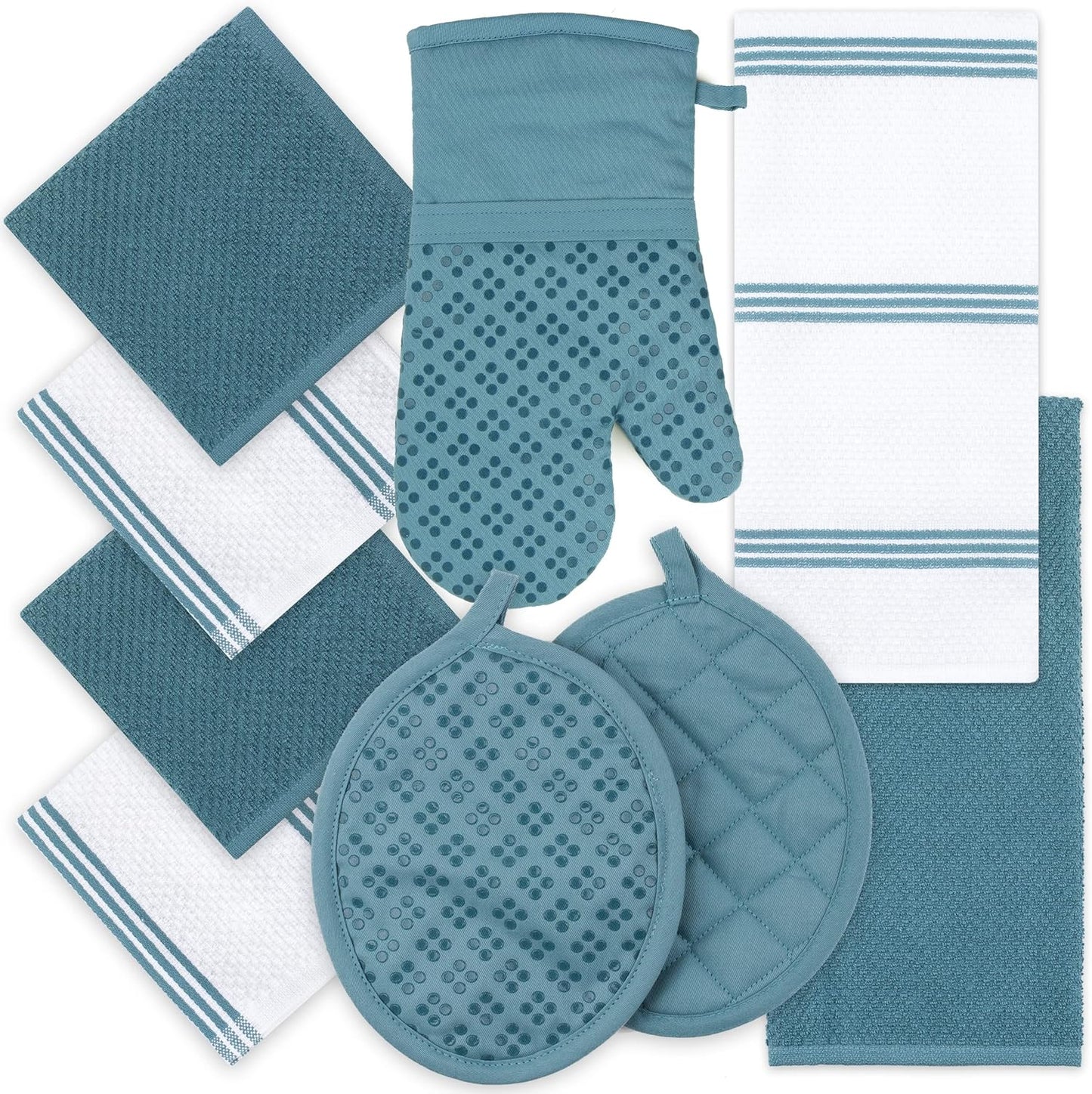 Sticky Toffee 9-Piece Kitchen Set with Non-Slip Silicone Grip