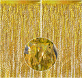 Gold Fringe Curtain Backdrop 2 Pack - Sparkle Tinsel Party Photo Booth