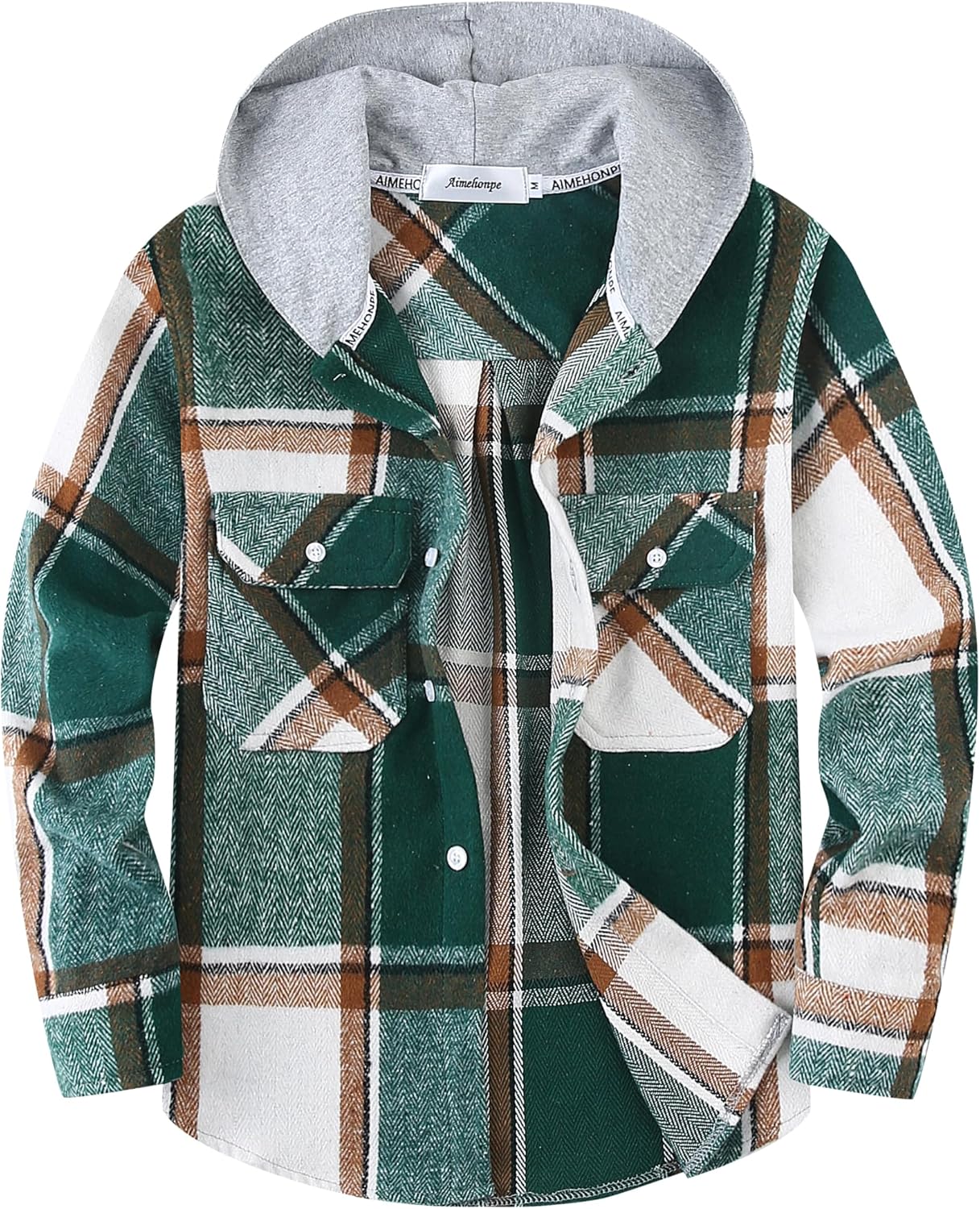 Boys Girls Casual Flannel Plaid Hoodies for Fall Fashion