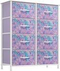 YITAHOME Purple Fabric Dresser Drawer 8-Drawer Tall Storage - Compact