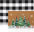 Christmas Tree Door Mat 2-Piece Set - Farmhouse Porch Welcome Rug