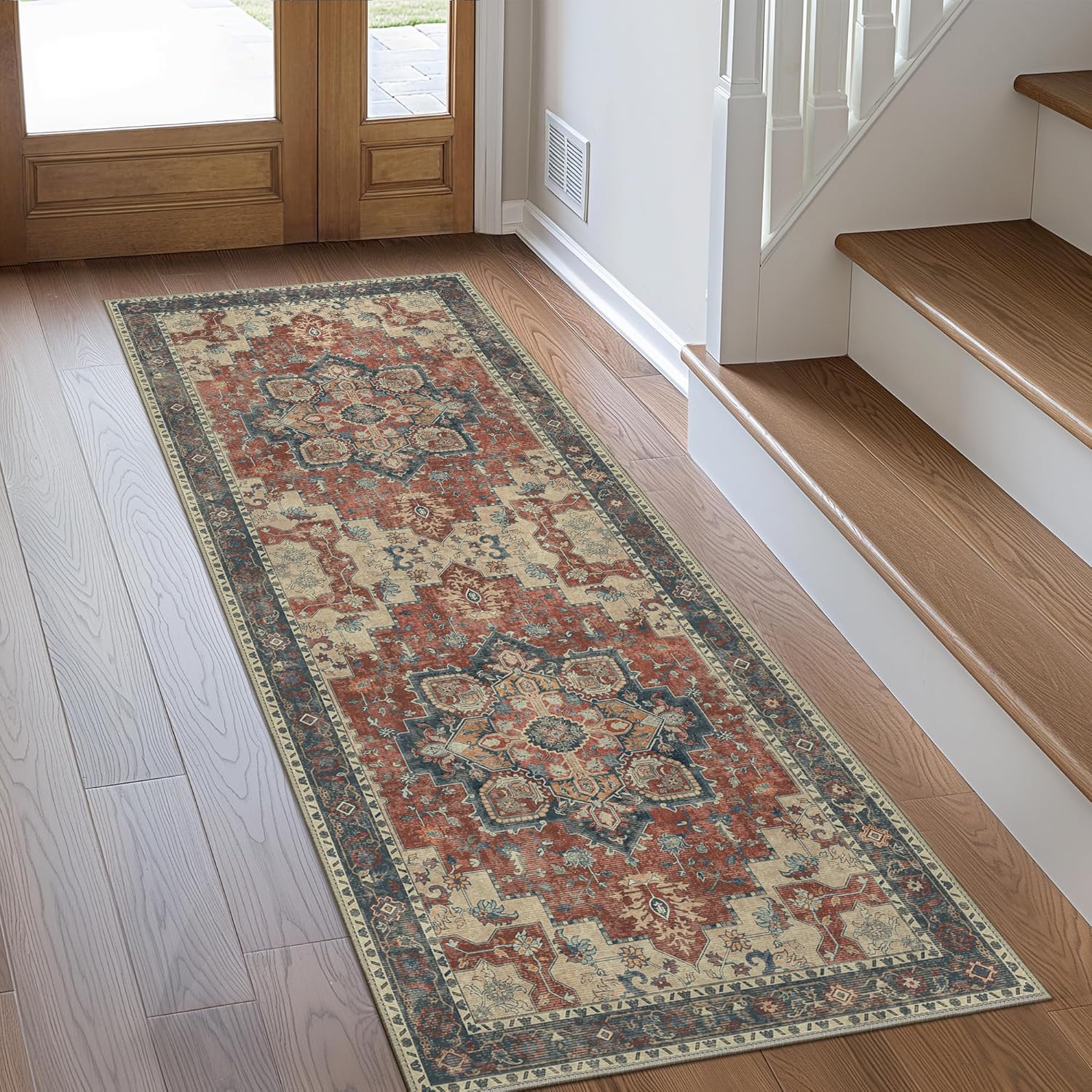 GENIMO 2x5 Runner Rugs for Hallway - Vintage Non Slip Design