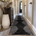 Bohemian Stripe Stain Resistant Runner Rug 2ft 7in x 12ft - High