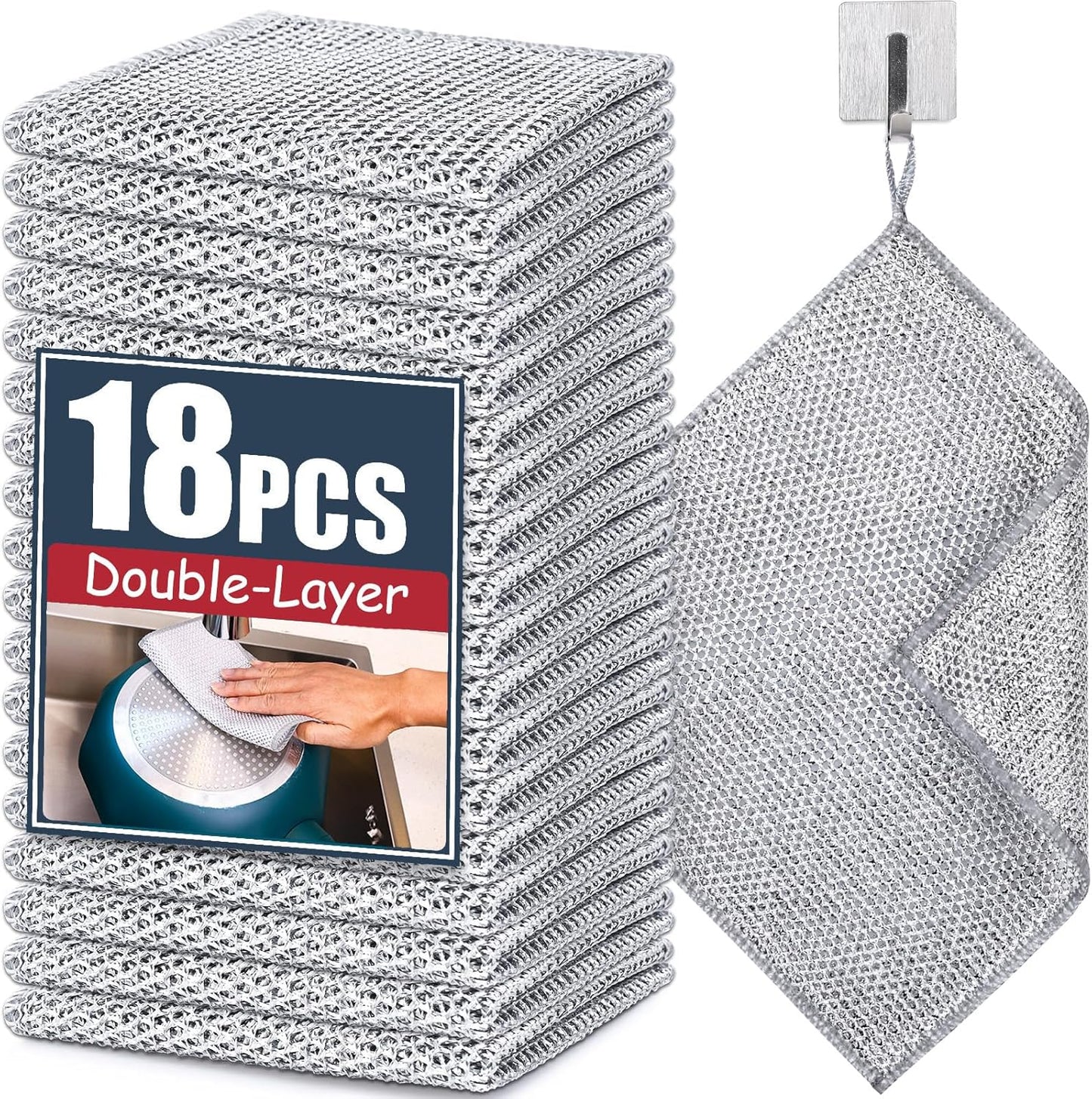 Upgrade Steel Wire Dishcloth: Powerful Non-Scratch Clean