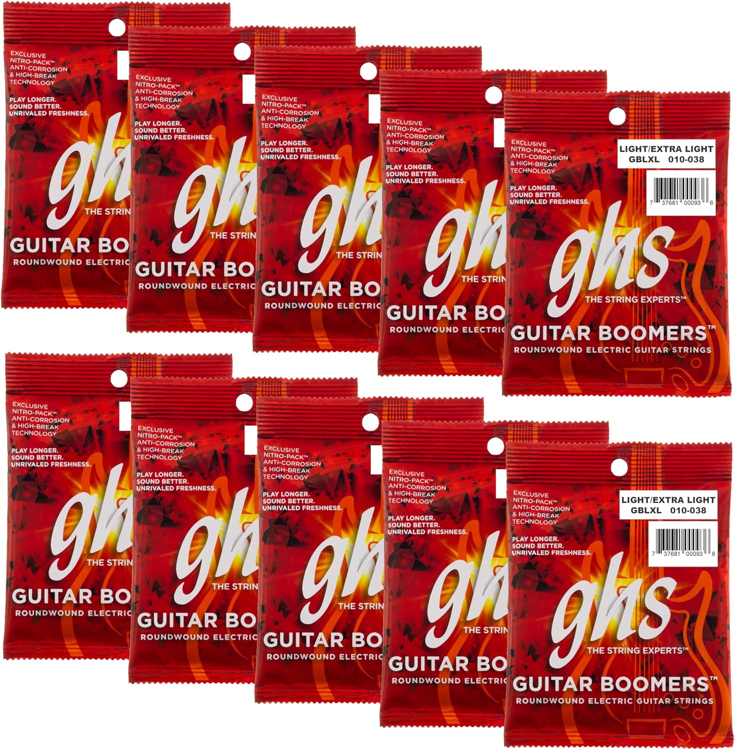 GHS Boomers Electric Guitar Strings for Bright Powerful Tone