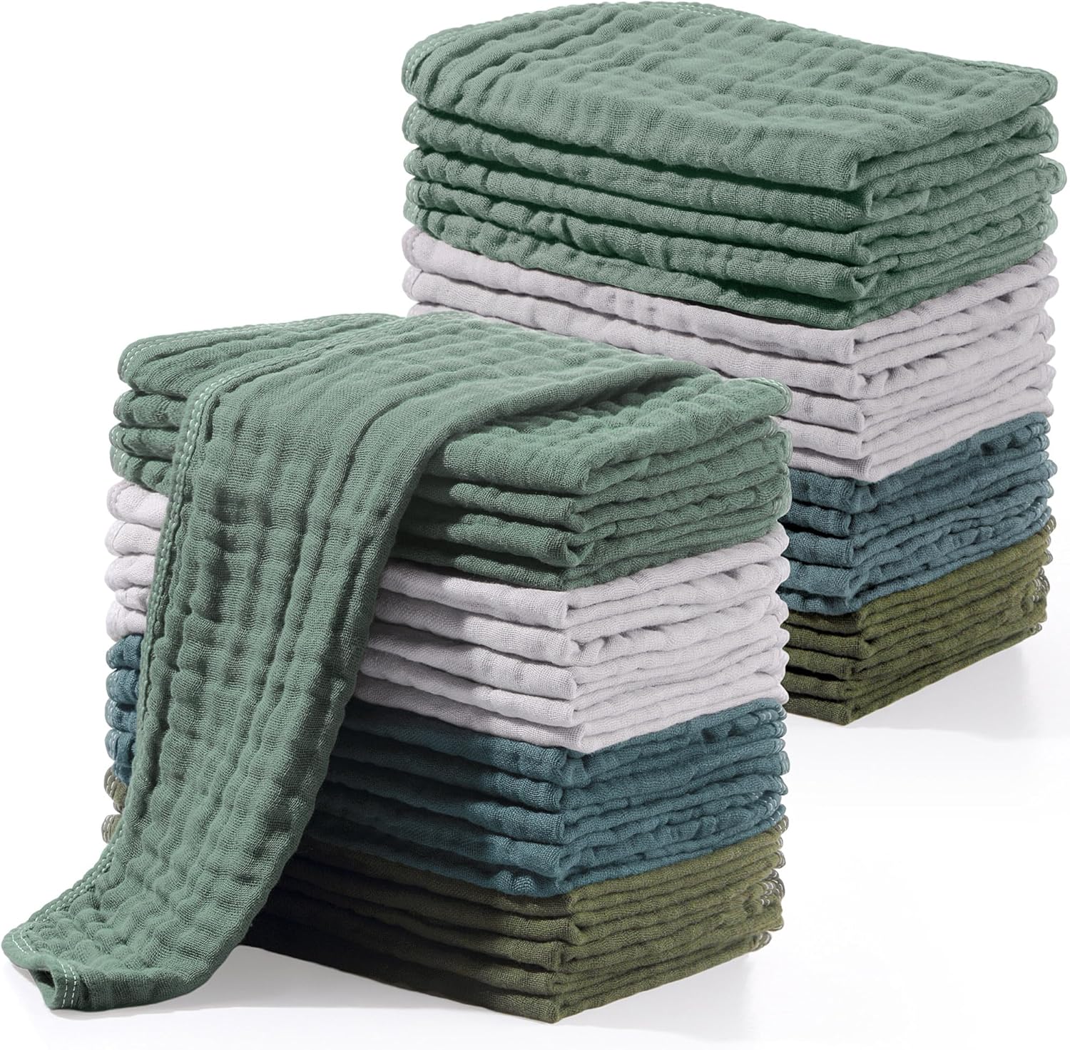 Buryeah 20 Pcs Large Burp Cloths - 6 Layer Absorbency