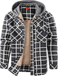 Flygo Men's Flannel Jacket Sherpa Lined Plaid Shirt Jacket - Warm Fit