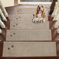 Non-Slip Stair Treads for Wooden Steps - 15pcs Soft Carpet