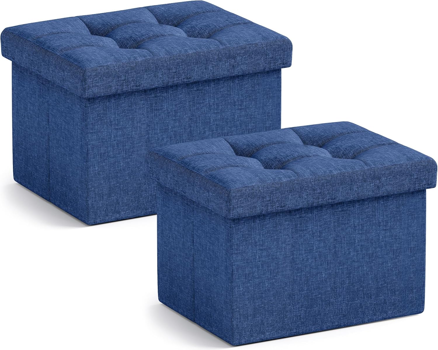 Ornavo Home Small Storage Ottoman Set of 2 for Versatile Use