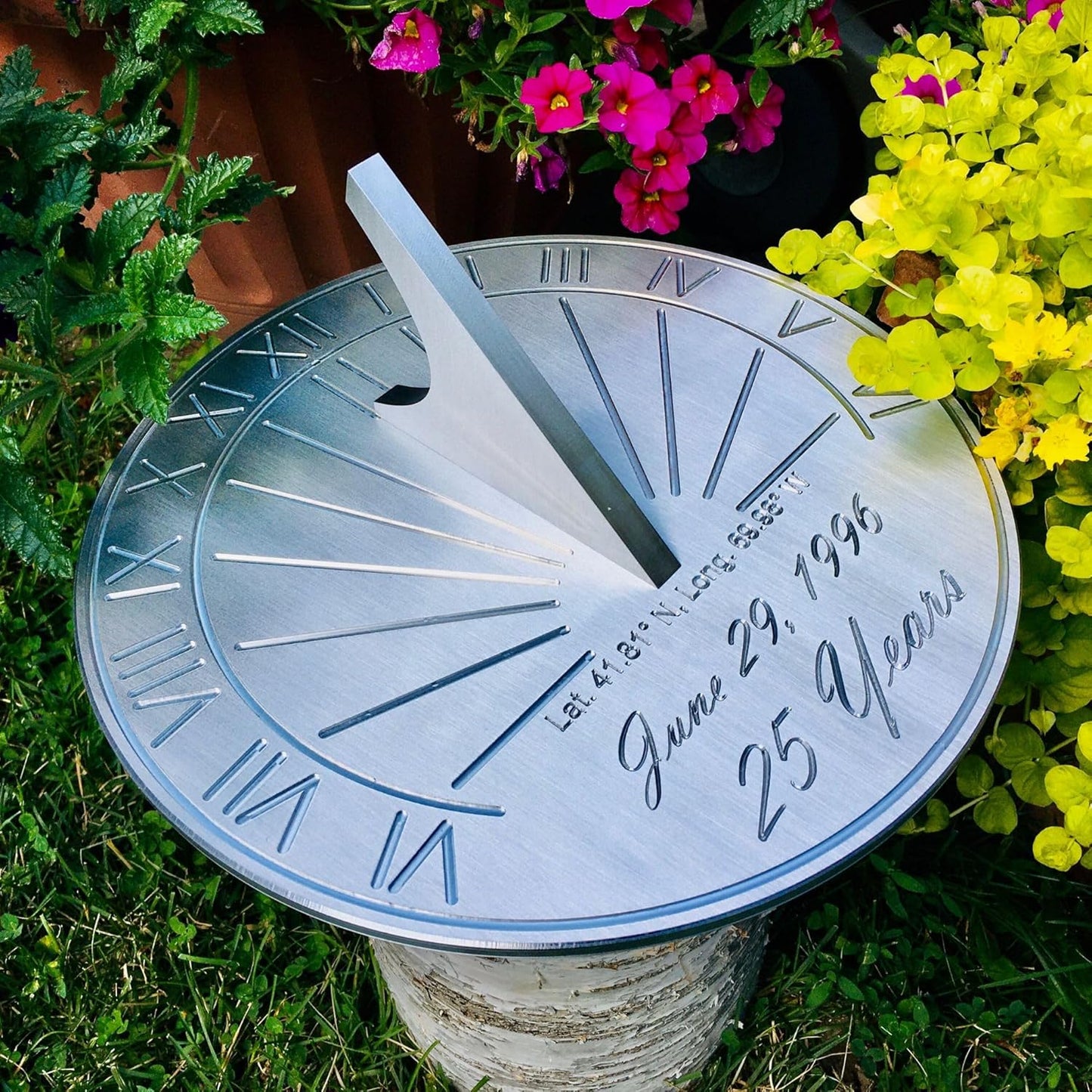 25 Year Anniversary Gifts Sundial - Unique Engraved Gift