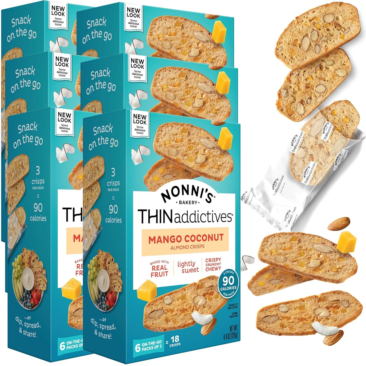 Nonni's THINaddictives Almond Thin Cookies - Sweet Crunchy Treats