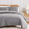 Comforter Quilt Set for King and Cal King Beds in Steel Grey
