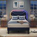 LIKIMIO Twin XL Bed Frame with LED Light Headboard for Comfort