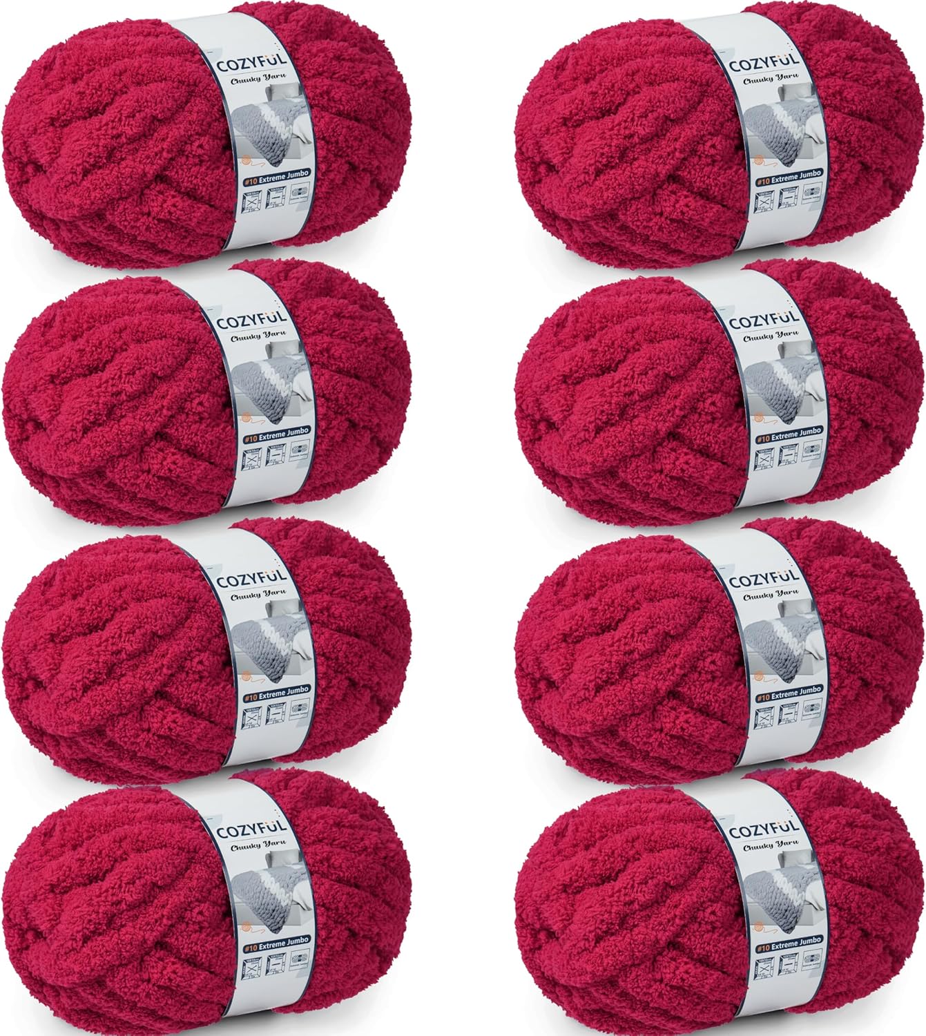 Chunky Yarn for Hand Knitting - Jumbo Thick Chenille Yarn