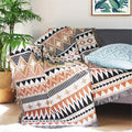 Aztec Southwest Throw Blanket 63x87 in - Reversible Boho Throw