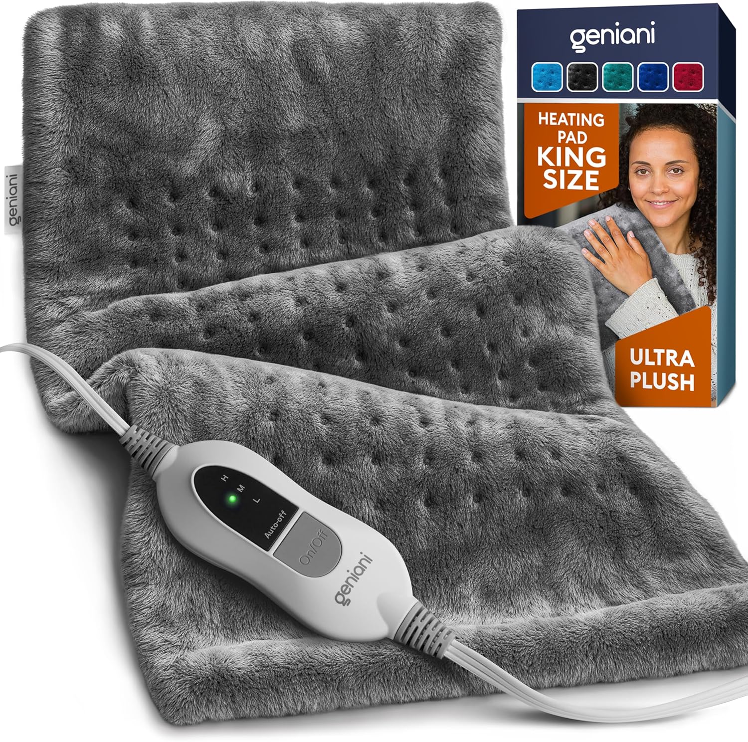 GENIANI Electric Throw - XL Heating Pad for Pain Relief & Comfort