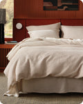 Bedsure Cotton Waffle Duvet Cover Set - Soft, Breathable Oversized