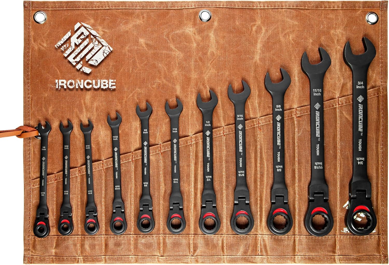 Black Ratcheting Combination Wrench Set for Automotive Repair