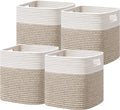 Cotton Rope Storage Cubes Set of 4 - Stylish Foldable Organizers