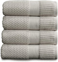 NY Loft 100% Cotton Bath Towel 4 Pack - Soft, Quick-Dry 30in x 52in