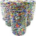 Hand Blown Mexican Drinking Glasses Set of 6 Unique Confetti