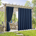 RYB HOME Extra Wide Outdoor Curtains 105 x 108 in - Navy Blue
