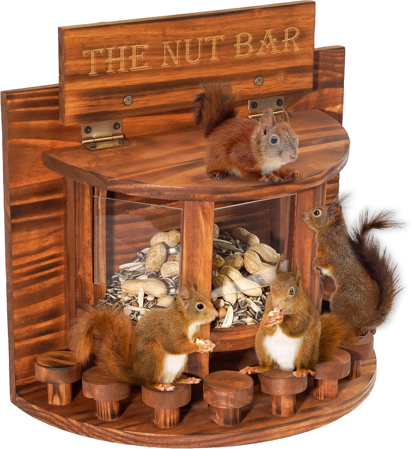 MIXUMON Crescent Squirrel Feeder Table for Outdoor Fun