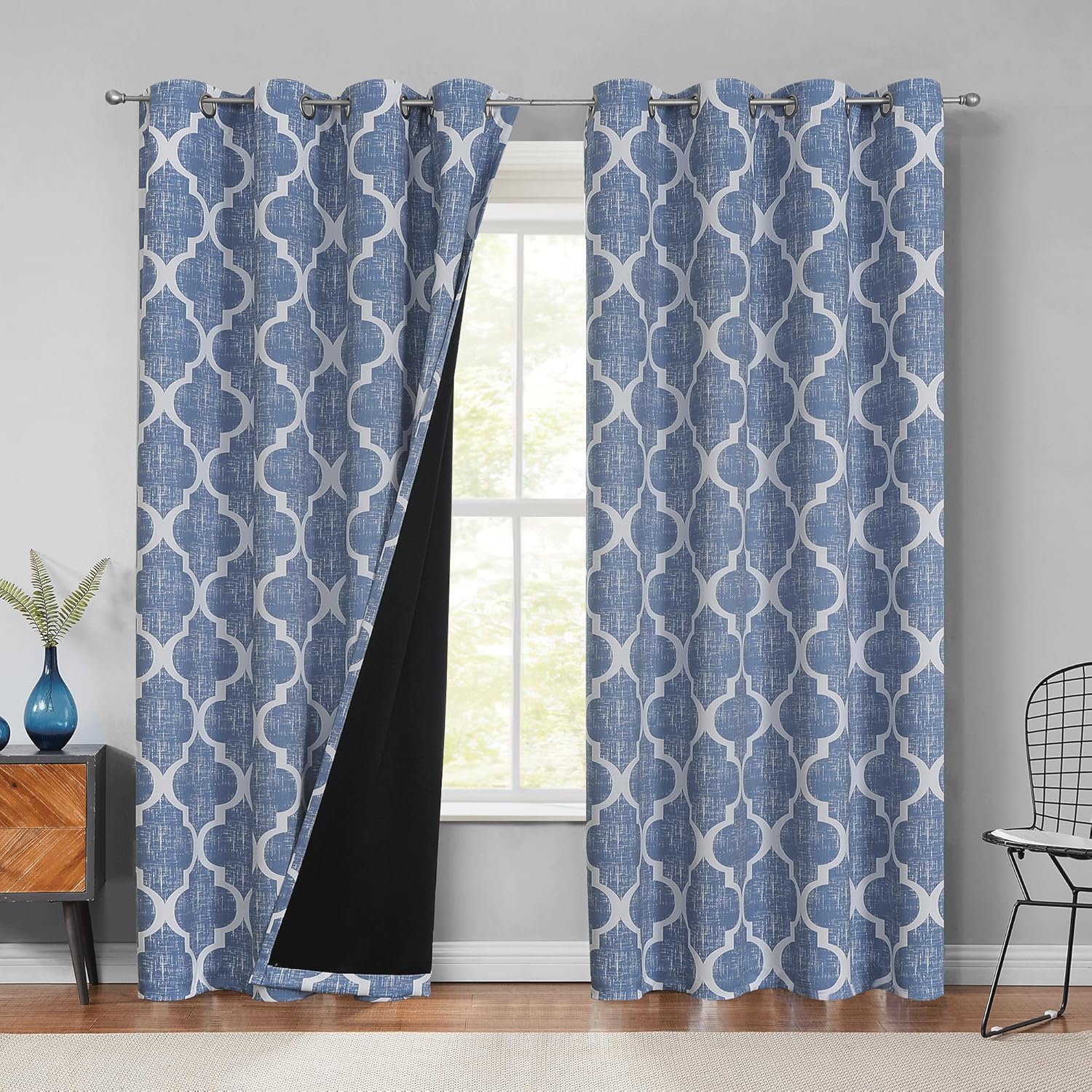 Beauoop 100% Blackout Curtains for Bedroom and Living Room
