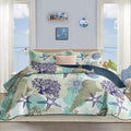Tritard Coastal Quilt Set King Size - Lightweight Reversible Beach