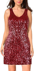 Sequin Sleeveless V-Neck Party Dress - Sparkly Bodycon for Nights Out