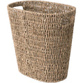 StorageWorks Wicker Waste Basket - Slim Handwoven Seagrass Trash Can