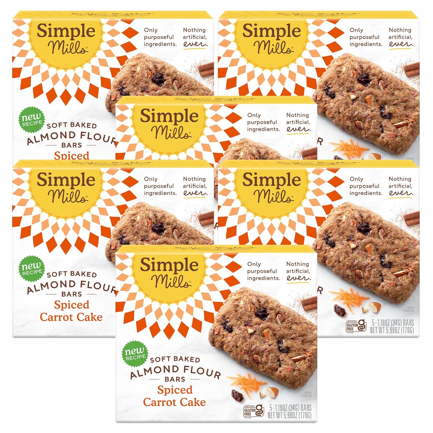 Simple Mills Almond Flour Snack Bars - Spiced Carrot Cake Treats