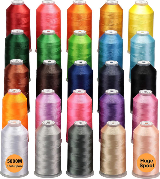 Vibrant 5000M Polyester Thread Set for Perfect Embroidery