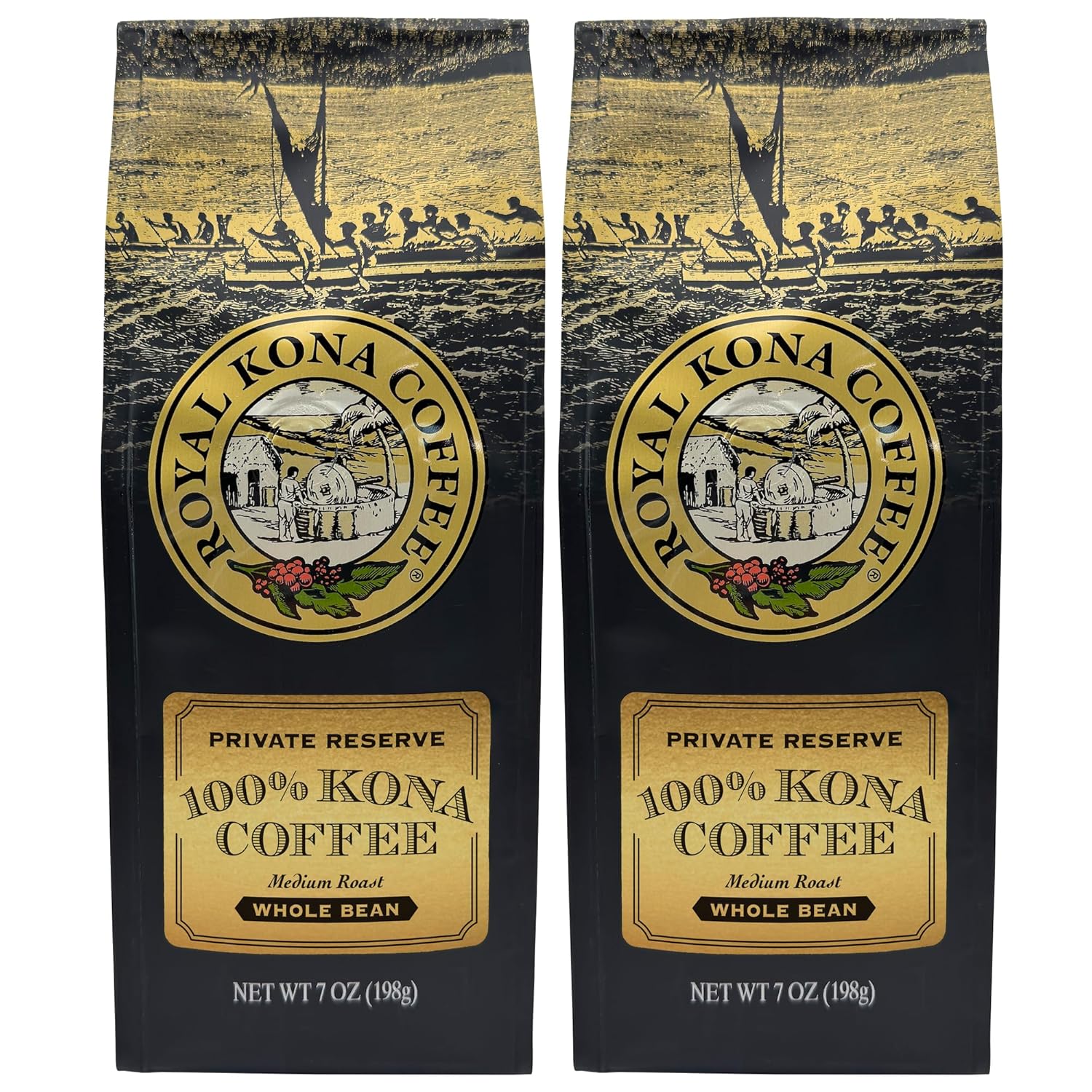 Royal Kona Coffee Whole Bean - 100% Hawaiian Kona Coffee