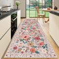 DUKINO 2x10 Runner Rug for Hallway - Washable Low Pile Floral Runner