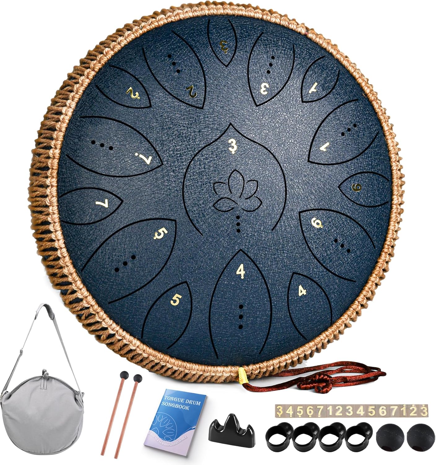 Steel Tongue Drum 13 Inches 15 Notes for Relaxing Melodies
