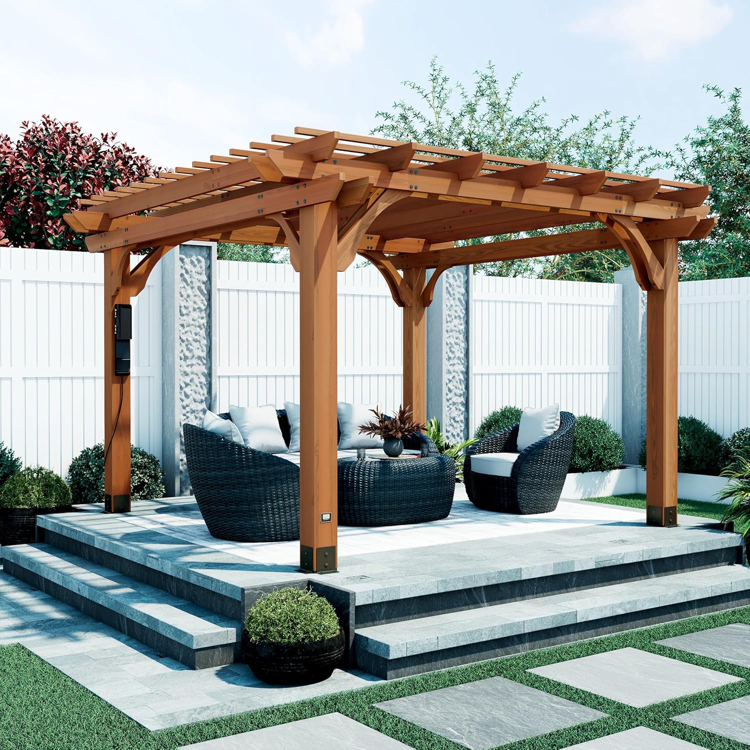 Backyard Discovery Beaumont 12ft x 12ft Cedar Wood Pergola Kit