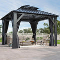10ftx10ft Outdoor Hardtop Gazebo with Double Roof for Your Patio