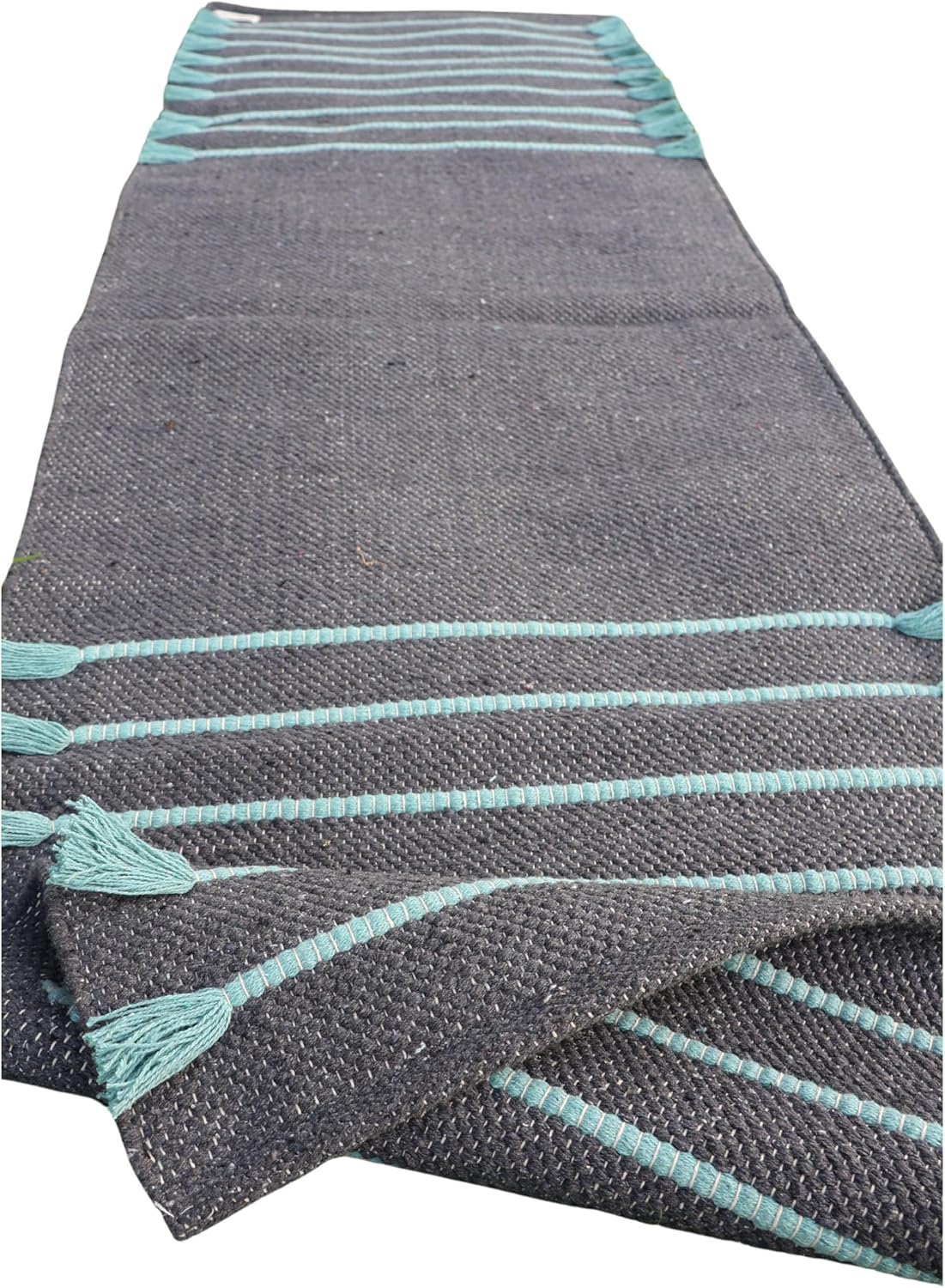 Organic Cotton Yoga Mat - Eco-Friendly Hand-Woven Rug - Everyday Fitness & Meditation - 24x72