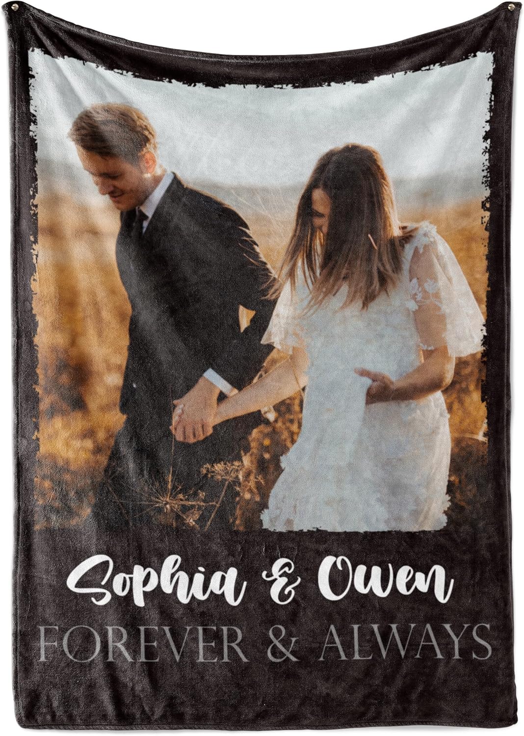Custom Photo Blanket with Text - Personalized Fleece 60x80