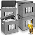 Champagne Flute Storage Box 4 Pcs with Dividers - Secure Stemware