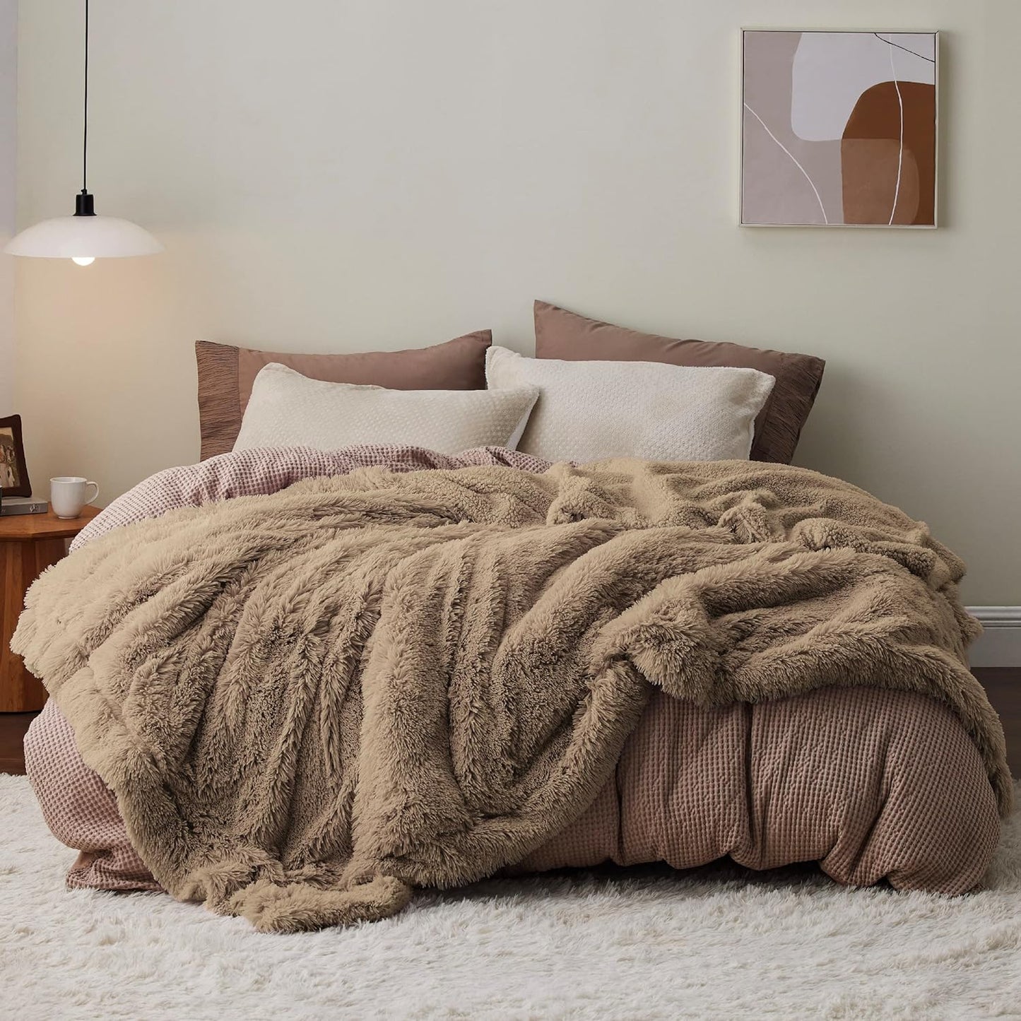 Bedsure GentleSoft Fluffy Brown King Size Blanket for Cozy Warmth