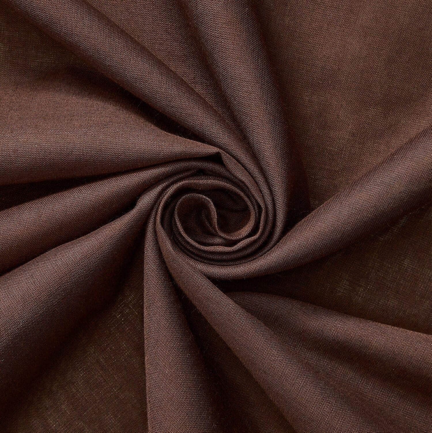 100% Cotton Voile Fabric Solid Pattern 60 in Brown - 10 Yard