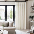 Natural Cream Pinch Pleated Linen Curtains 60x108 - Thick Semi Sheer