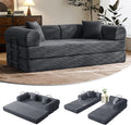79 in Convertible Corduroy Sofa Bed in Dark Gray - Modular Floor