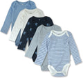 HonestBaby baby-boys 5-pack Long Sleeve Bodysuits - Organic Comfort in