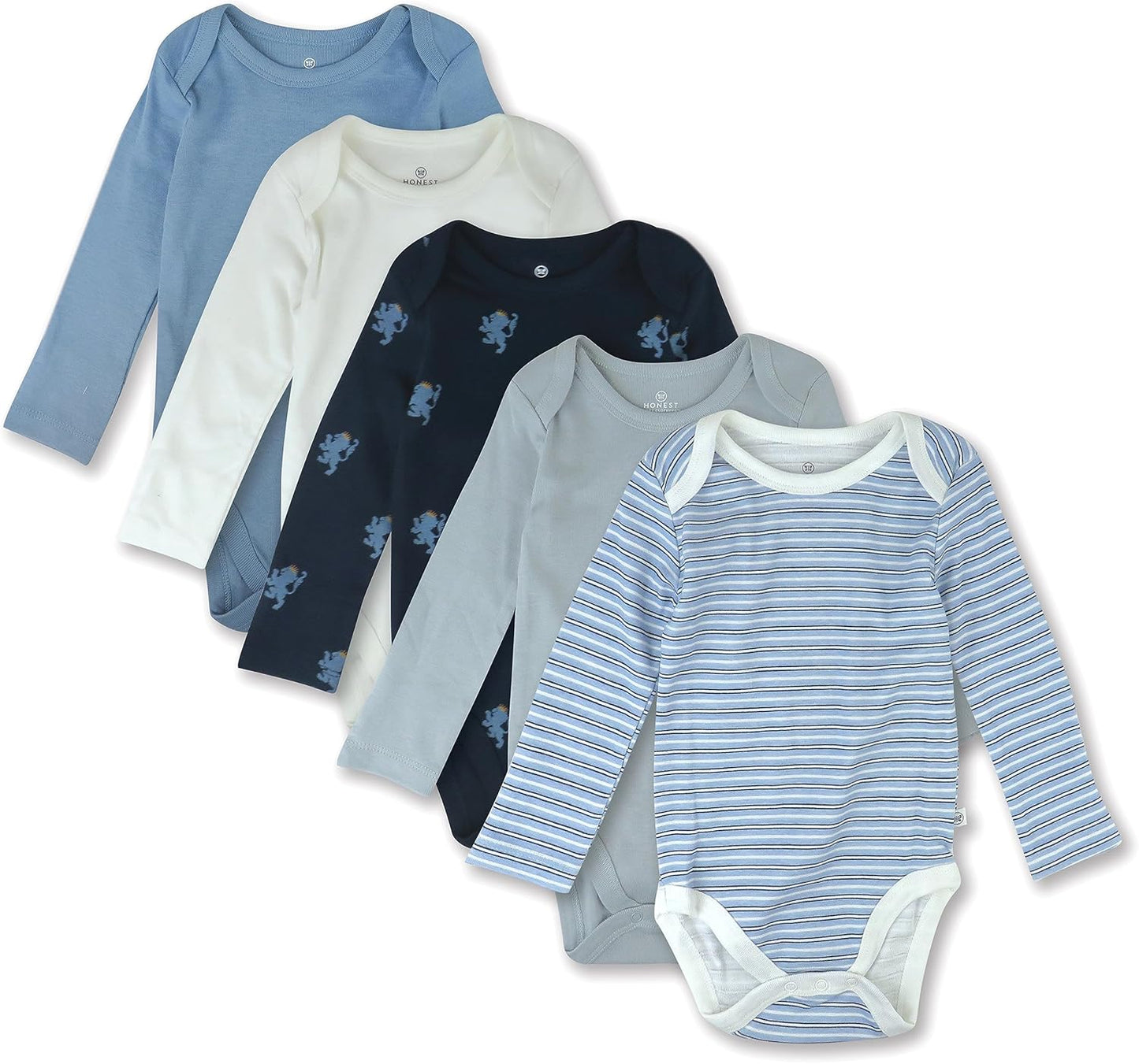 HonestBaby Organic Cotton Long Sleeve Bodysuits for Boys