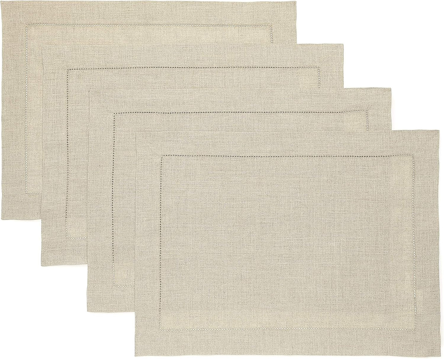 Classic Hemstitch Natural Placemats Set of 4 for Every Occasion