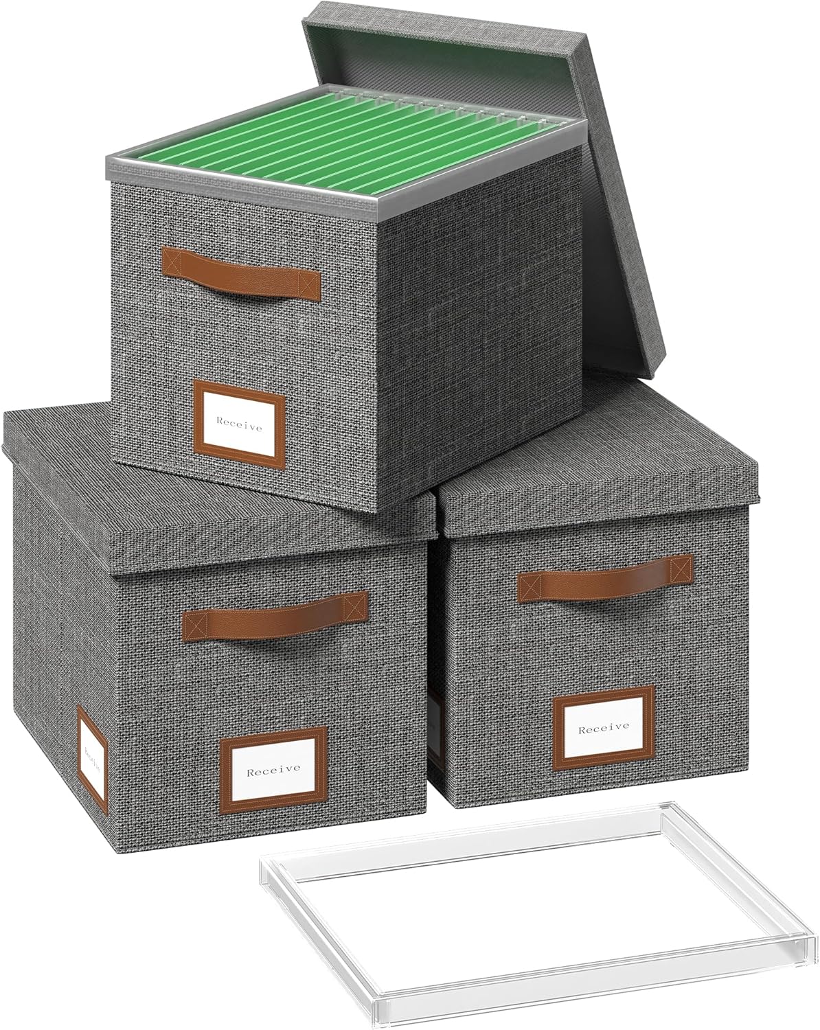File Box for Hanging with Lid - Durable Organizer for Home Office