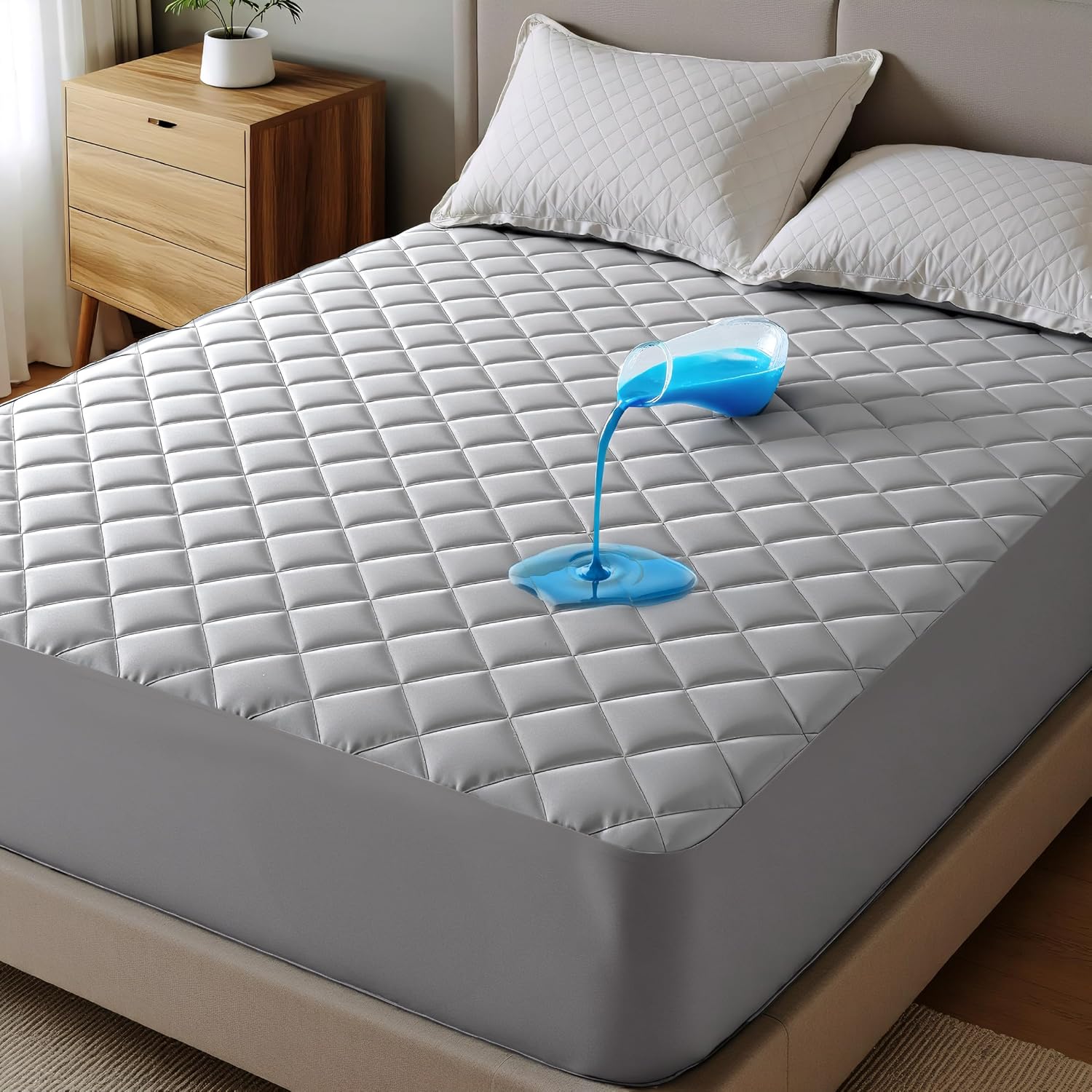 Bedsure Queen Mattress Pad - Waterproof Protector with Deep Pocket